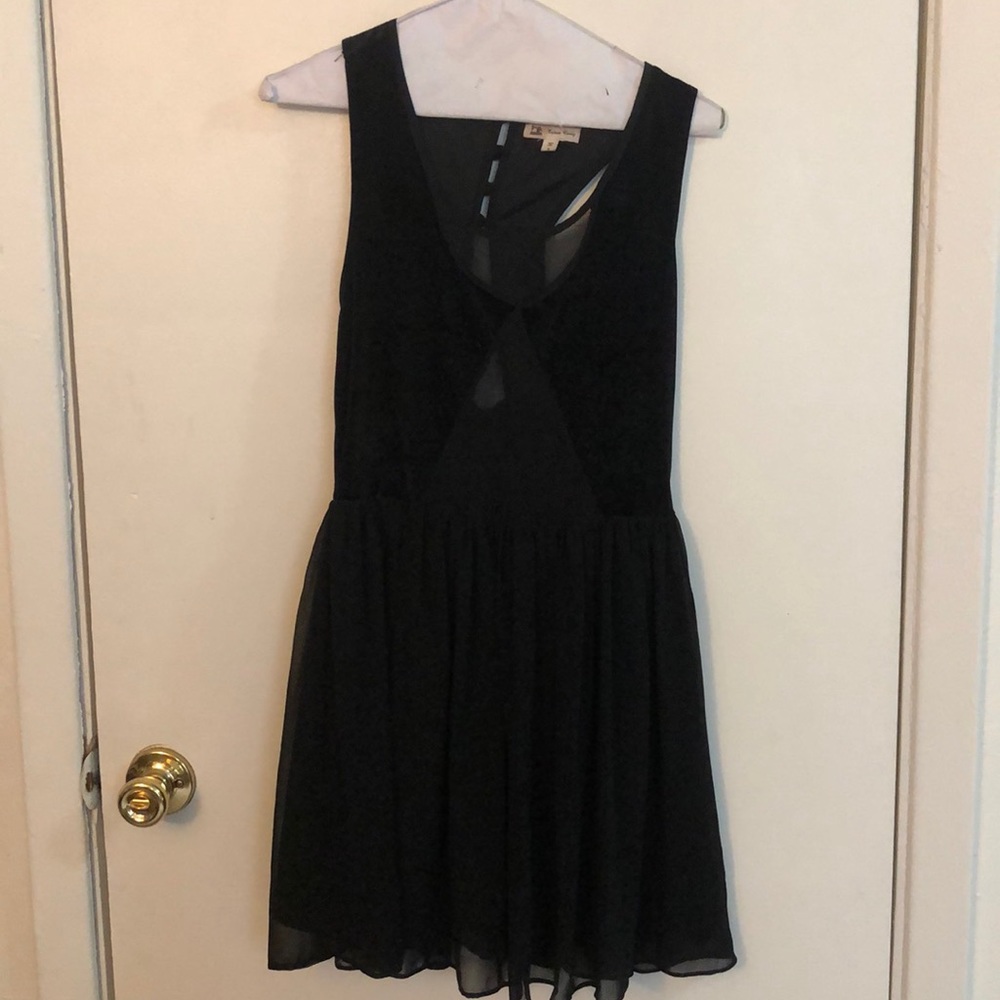 Velvet with mesh cutout dress